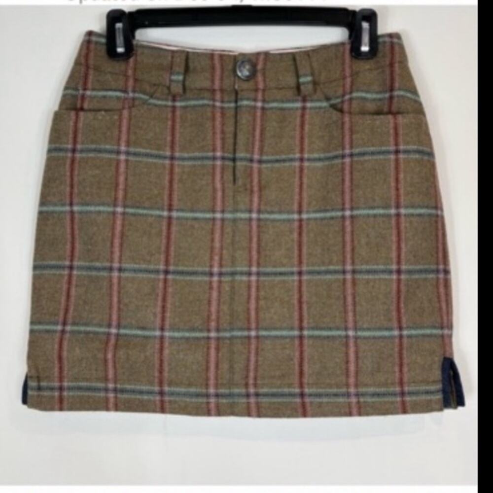 Dunbarry wool tweed brown mini skirt